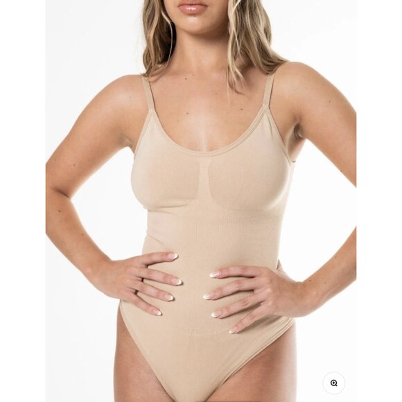 HeyShape Tops - HEYSHAPE Snatched Thong Bodysuit Shapewear in Beige Stretch - Size M NWT